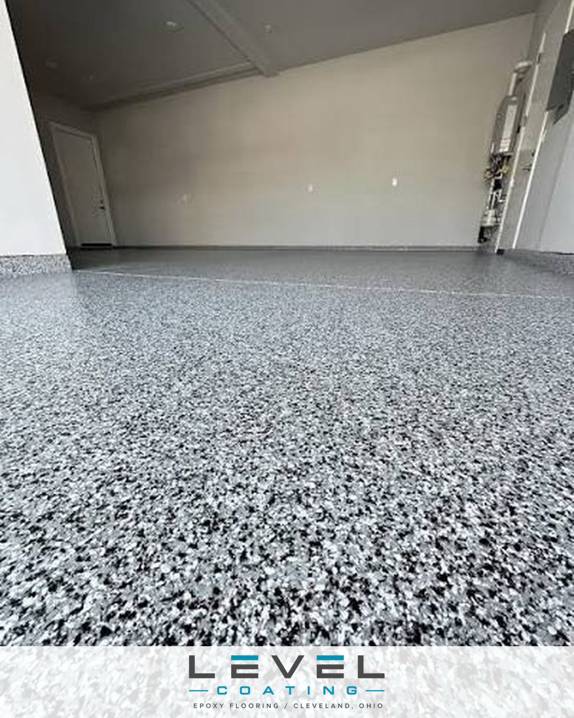 Polyaspartic garage floor coating, Cleveland suburb