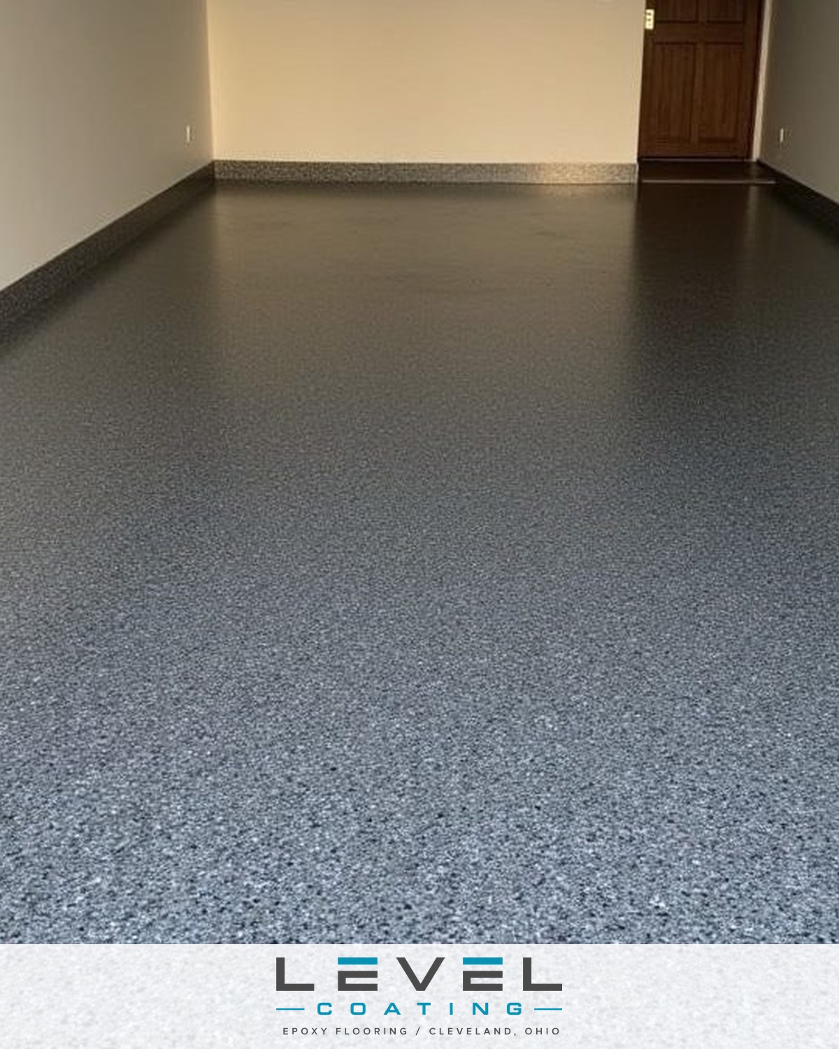 Finished 2-car epoxy garage floor in the Cleveland area