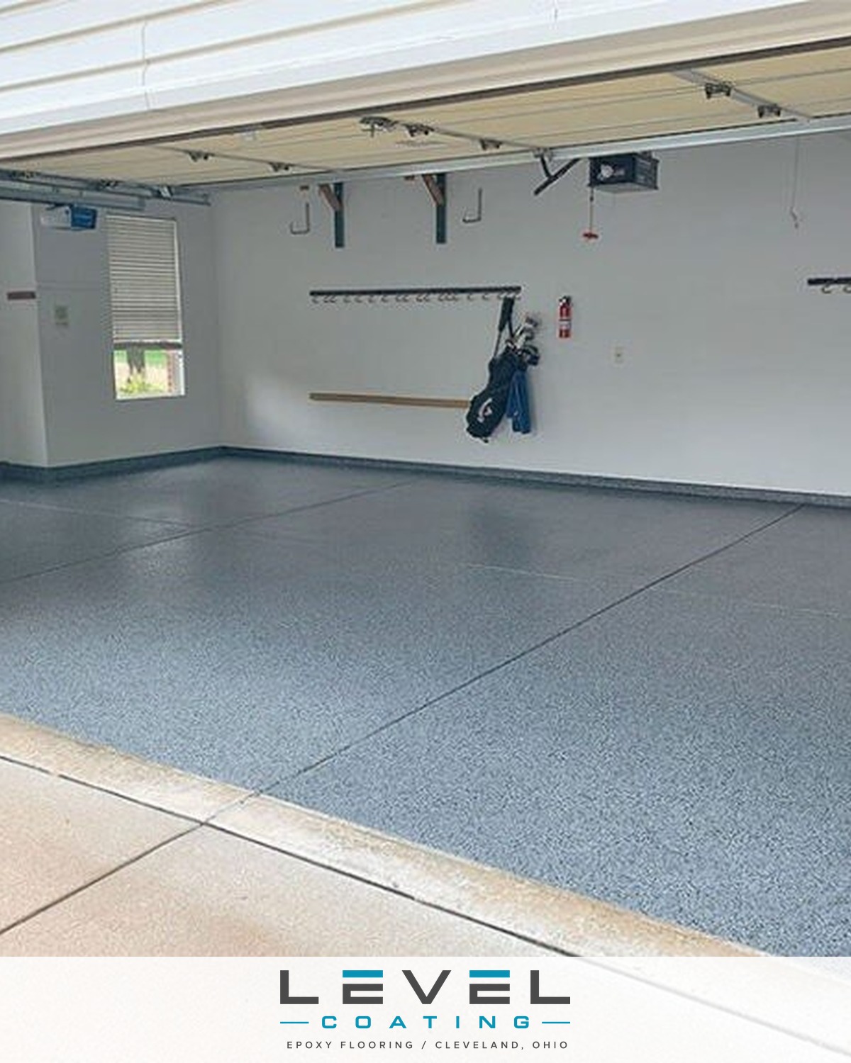 1-day flake floor system, residential garage near Cleveland