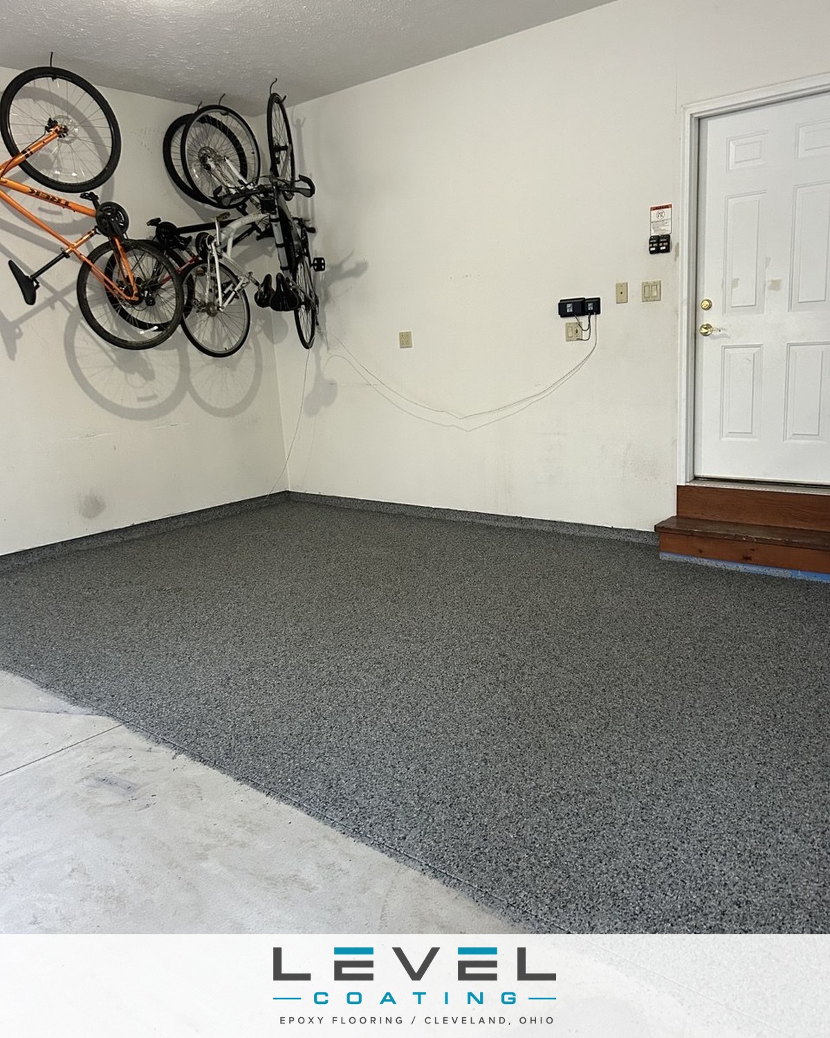 Completed polyaspartic garage floor, Ohio